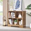 Farmhouse 5 Cube Bookshelf, Storage Organizer Bookcase, Kids Toy Storage Cabinet, Small Bookshelves Storage Organizer Shelf, Wood Display Cabinet Book Shelves for Bedroom,Living Room,Natural Oak-Ruum Studio Home