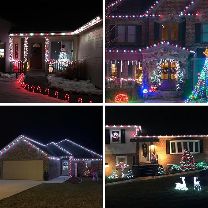 Extendable Red and White 50 LED Waterproof C9 LED Christmas Lights Indoor Outdoor Green Wire, Super Bright C9 Christmas String Lights for Tree, Patio, Easter, Porch, Home, Christmas Decorations-Ruum Studio Home