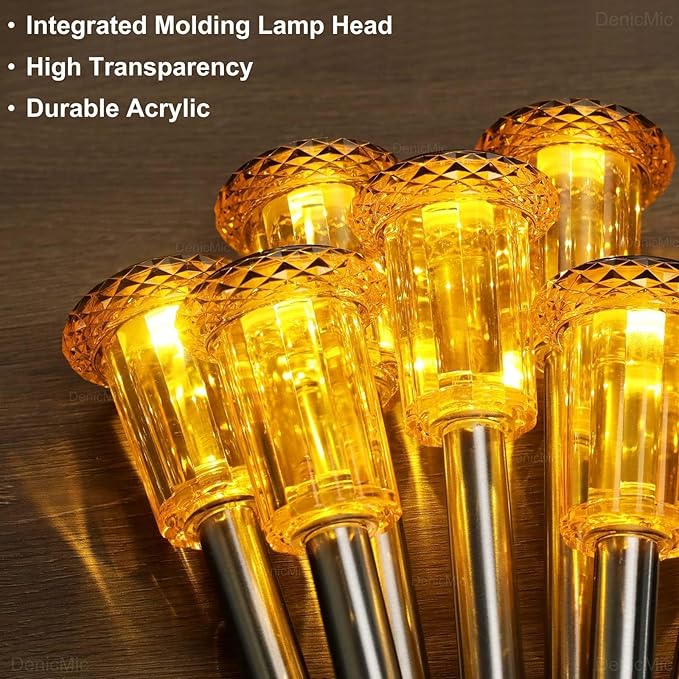 DenicMic Halloween Solar Lights Outdoor 10 Pack Orange LED Waterproof Yard Garden Patio Backyard Pathway Walkway Landscape Lawn Outside Fall Decorations Outdoor-Ruum Studio Home