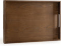 Axeman Wooden Serving Tray with Wood Handles|Ottoman Tray for Breakfast, Bed, Couch|17x12in Ash Wood Coffee Table Trays|Food Drinks Decorative Storage Boards for Ottoman Kitchen, Walnut-Ruum Studio Home