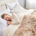 GONAAP Fuzzy Faux Fur Throw Blanket Queen Size Tie-dye Beige Super Soft Cozy Plush Fuzzy Shaggy Blanket for Couch Sofa Bed (Tie-dye Beige, Queen(90"x90"))-Ruum Studio Home
