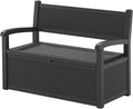 70 Gallon Storage Bench Deck Box for Patio Furniture with Armrest Bench Outdoor Storage-Ruum Studio Home