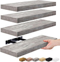 Sorbus Floating Shelves for Wall, Bathroom Shelves Wall Mounted for Kitchen, Bedroom, Living Room, Bathroom Storage, Over Toilet, Hanging Book Shelf for Wall Home Decor (Gray, 4 Pack)-Ruum Studio Home