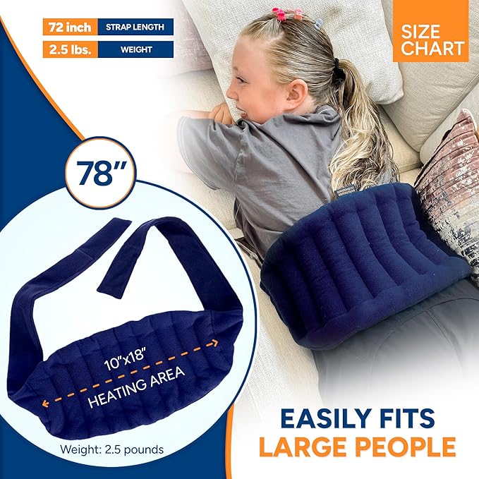 SunnyBay Microwave Heating Pad, Microwavable Moist Hot/Cool Bean Bag Wrap for Neck, Shoulder, Knee, or Back Pain with XL Fastening Straps, 10x18 Inch Heating Area, 2.8 Lbs, FSA HSA Eligible, 78 Inches-Ruum Studio Home