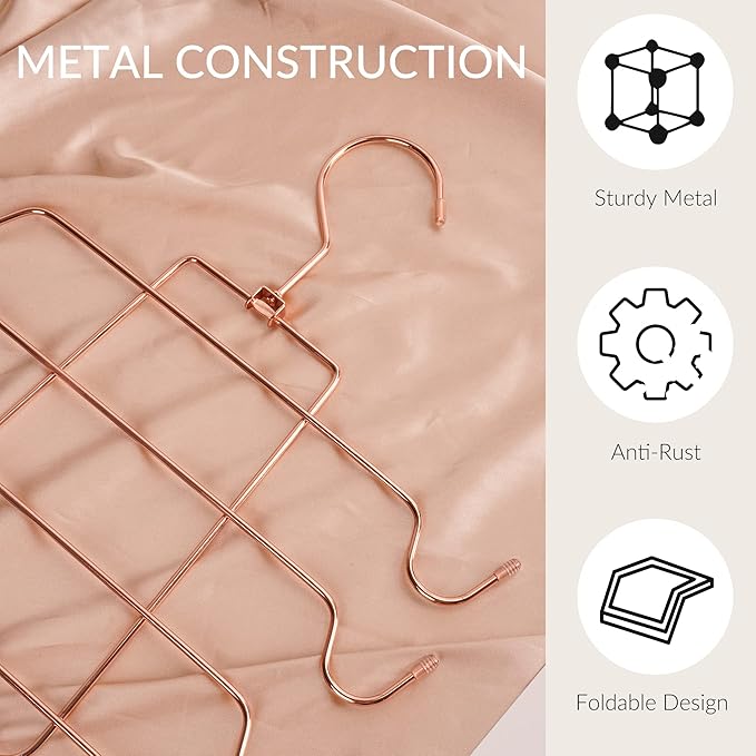 ZEDODIER Tank Top Hanger, 2 Pack Space Saving Bra Hangers, Non-Slip Hanging Sport Bras Holder, Closet Organizers and Storage for Camisoles Tank Tops Bras Ties Swimsuits Strappy Dress, Rose Gold-Ruum Studio Home