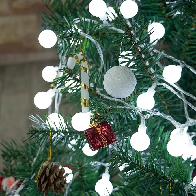 Minetom 33 Feet 100 Led Globe Ball String Lights, Fairy String Lights Plug in with Remote, Waterproof Globe String Lights for Indoor Outdoor Party Wedding Christmas Tree Garden Decoration, Pure White-Ruum Studio Home