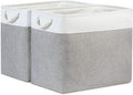 Bidtakay Large Storage Bins for Clothes Fabric Deep Baskets for Organizing Set of 2 Grey Fabric Pantry Storage Bins for Hallway Living Room Blankets 17x12x15 in Extra Large Shelf Tote Baskets-Ruum Studio Home