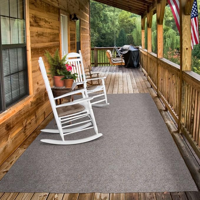 House, Home and More Indoor Outdoor Carpet with Rubber Marine Backing - Brown - 6 Feet x 25 Feet - Durable, UV-Resistant - Adds Color and Comfort to Your Deck, Patio or Other Outdoor Rug Space.-Ruum Studio Home