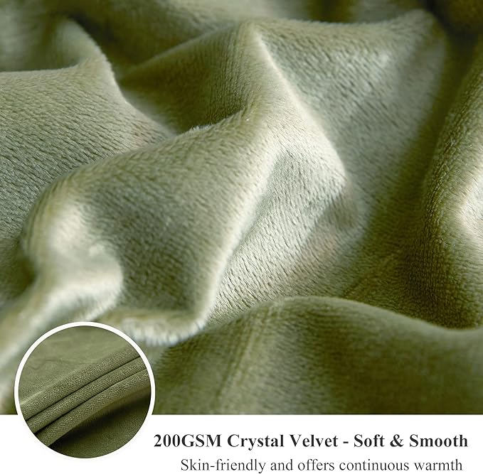 XeGe Luxury Faux Fur Blanket, Sage Green Soft Big Fluffy Throw, Shaggy Plush Decorative Couch Throw, Cute Furry Fuzzy Blanket for Bed Bedroom Living Room Sage Green, 60x90-Ruum Studio Home