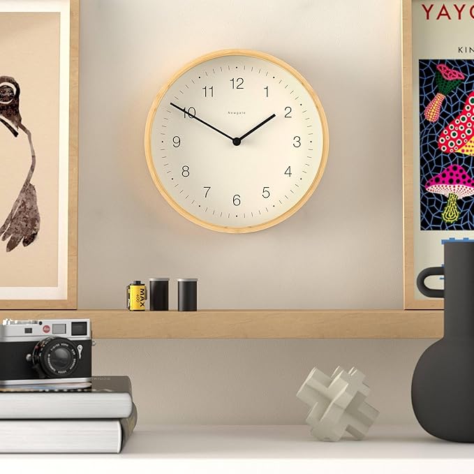 NEWGATE® Bali Wall Clock | Scandi Inspired Bamboo Clock | 12 inch | Modern Minimalist Design for Kitchen, Living Room or Office-Ruum Studio Home