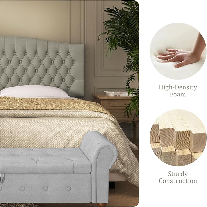 Velvet Upholstered Headboard King/Cal King Size Latest Model Wall Mount, Bed Frame Mount, Featuring High-Density Sponge Padding, Luxury Texture Easy Assembly and Style-Taupe-Ruum Studio Home