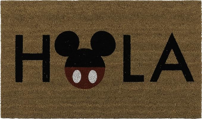 Gertmenian Disney Mickey Mouse Doormat Rug Retro Front Door Coir Mat Welcome Home Indoor Outdoor Entryway Carpet, 2-Pack 20x34, Minnie Bienvenidos/Hola-Ruum Studio Home