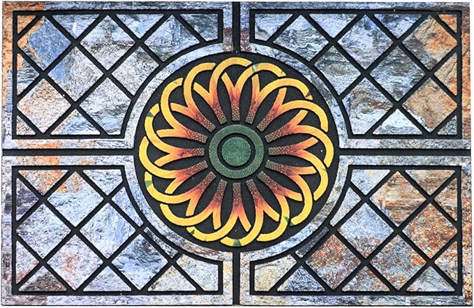 Door Mat Welcome Mat, Heavy Duty Door Mat 23.6 x 35.4 Inch Front Door Mat Rug Doormat for Outdoor Entrance Home Non-Slip Rubber Rug for Front Door, Outside, Entryway, Patio (Flower)-Ruum Studio Home