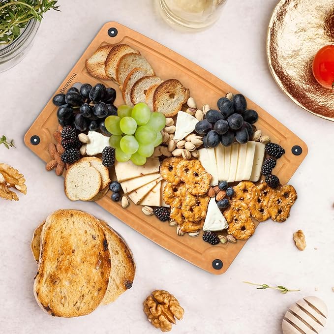 large cutting boards for kitchen dishwasher - XL cutting board set double-sided with Non-Slip Feet and Juice Groove Composite chopping board knife Friendly Cut Meat, Fruit,Vegetable-Ruum Studio Home
