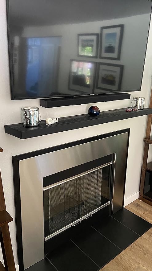 joelsantiques 72 Inch Wooden Floating Shelves for Wall - 72x8x2 in - Made of Natural Wood - Long Wall Shelves for Bedroom - Perfect for Living Room, Kitchen - Black-Ruum Studio Home