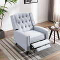 Fabric Push Back Recliner Chair Mid Century Tufted Single Comfy Reading Sofa Chair for Living Room/Bedroom/Home Theatre, Grey-Ruum Studio Home