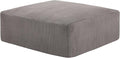 40" Square Stuffed Ottoman Pouf for Sofa Couch, Corduroy Poufs with Foam Chunk Filling, Furry & Fluffy Foot Stool Movable Ottoman. 40 * 40 Floor Poufs Foot Rest for Living Room, Grey-Ruum Studio Home