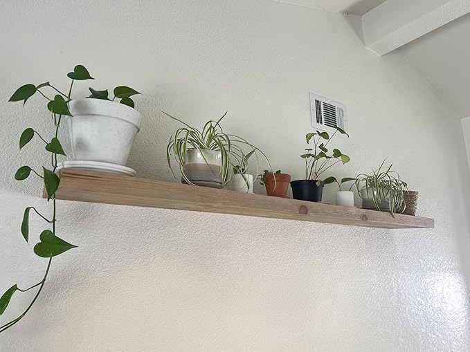 joelsantiques 60 Inch Wooden Floating Shelves for Wall - 60x6x2 in - Made of Natural Wood - Rustic Wall Shelves for Bedroom - Perfect for Living Room, Kitchen - Natural-Ruum Studio Home