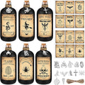 Uiifan 31 Pcs Halloween Potion Bottles Set Including Glass Apothecary Bottles with Cork Stickers and Pendants Halloween Decorations Indoor Party Supplies (Black,8.5 oz)-Ruum Studio Home