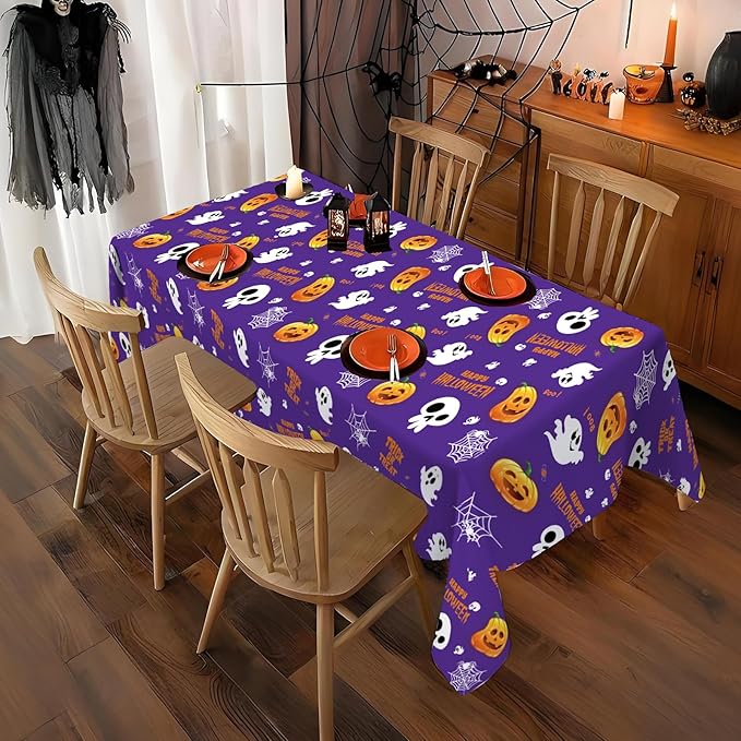 ATFUNSHOP 4 Packs Halloween Tablecloth Disposable Table Cover 54X108 Halloween Decorations Kids Birthday Party Decor for Kids, Spooky Waterproof Spillproof Table Cloth - Perfect for Dinner-Ruum Studio Home
