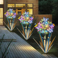 Homight Solar Metal Agave Butterfly Flower Stick Garden Sculpture - Outdoor Christmas Lights With Swaying Butterfly Sunflower - Solar Outdoor Gift (3 PCS Blue)-Ruum Studio Home