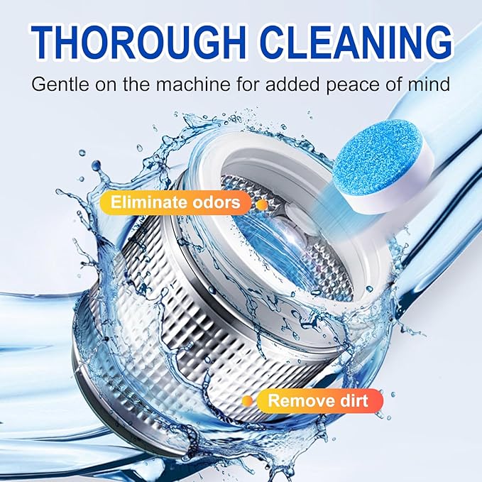 Washing Machine Cleaner Tablets, 40Pcs Deep Cleaning Tablets, Compatible with HE, Top & Front Load, Deep Cleaning Residue & Odor Eliminator, Deep-cleans to remove residue and neutralize smells01-Ruum Studio Home