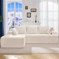 Hobestluk 96” Modular Sectional Sofa Couches L-Shape Couch 3 Seat Modular Sofa Memory Foam Sectional Couches for Living Room, Cloud Couch with Oversized Chaise (White, Checked (Left Facing Chaise))-Ruum Studio Home