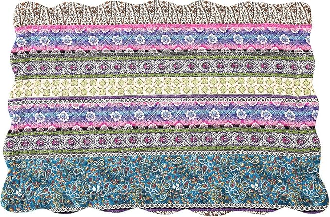 NEWLAKE Quilted Cotton Bed Pillowcases, Striped Jacquard Style, 2 Pieces, 20x27 Inch-Ruum Studio Home