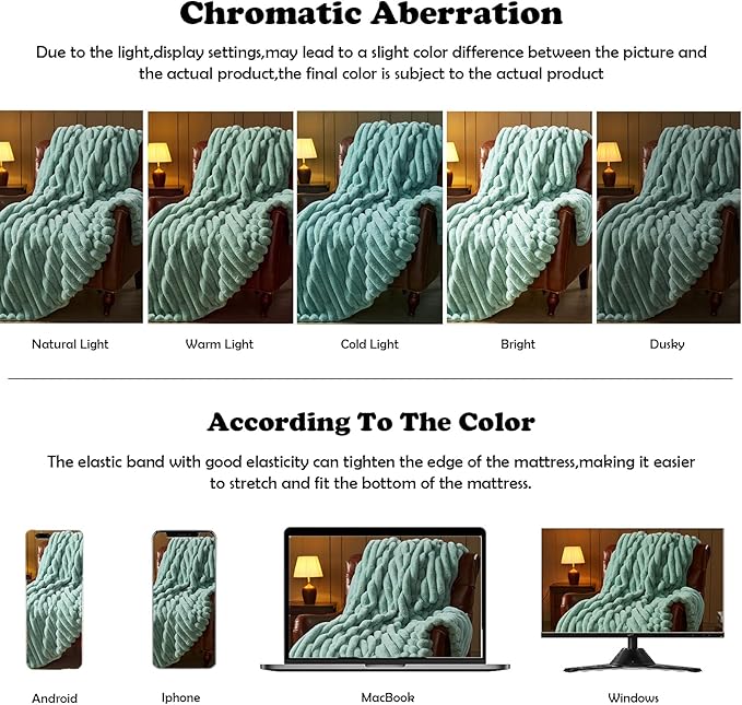 NEWCOSPLAY Faux Fur Twin Blanket New Sage Green 3D Ribbed Plush Thick Warm Blanket for Couch Sofa Bed 850GSM (New Sage Green Ribbed, Twin(60"x80"))-Ruum Studio Home
