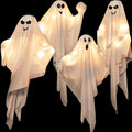 4 Pack Halloween Hanging Ghosts, 27.5 Inch with Light Up Ghost Kit for Indoor Outside Ornaments, Spooky Yard Tree Halloween Decorations Outdoor, Party Décor-Ruum Studio Home