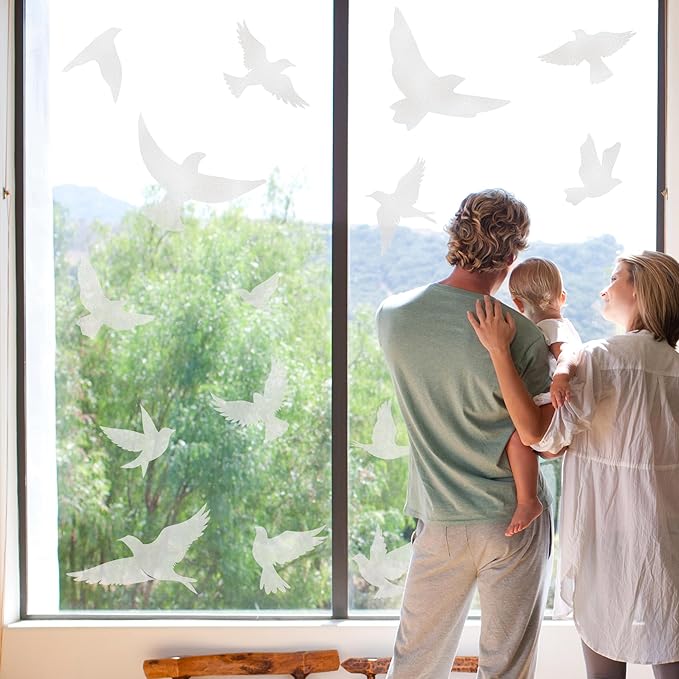 9 Sheets Bird Window Clings, Protect and Save Bird Strikes Window Stickers, Glass Door Stickers Decals, Stop Birds Flying into Windows Accessories Home Decorations-Ruum Studio Home