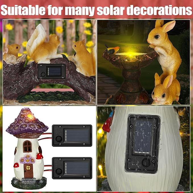 12 Pcs Solar Lantern Light Replacement Tops Parts for Outdoor Waterproof LED Panel Battery Box Replacement Solar Light Parts for Outdoor DIY Lanterns Garden Patio Decor-Ruum Studio Home