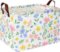 HIYAGON Kids Storage Basket Baby Girl Basket Gift Baskets Empty Cute Toy Storage Bin Organizer Box Rectangular Bedroom Decor Books(Flower)-Ruum Studio Home
