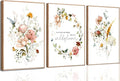 3Pcs Pink Flowers Canvas Wall Art In A Field Of Roses She Is A Wildflower Painting Picture Decor Watercolor Wreath Poster Print Artwork for Nursery living room Girls Room Home Decoration Unframed-Ruum Studio Home