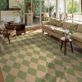 Lahome Checkered Dining Living Room Rug, 8x10 Washable Indoor Outdoor Easy Jute Rug, Farmhouse Neutral Diamond Non Slip Non Shedding Floor Carpet for Sunroom Deck Classroom Office-Ruum Studio Home