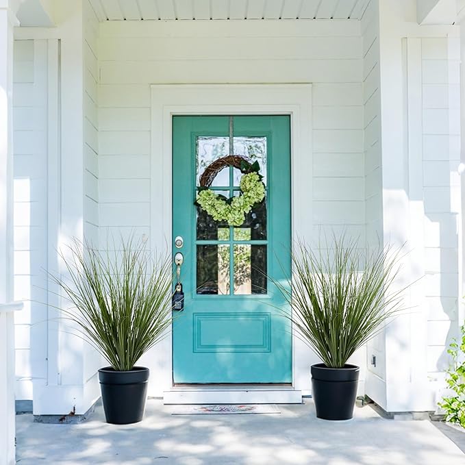 6PCS Fake Plants Artificial Wheat Grass Greenery Plastic Plants Fake Grass Artificial Plants for Outdoor Decor Artificial Grass Plant with Greenery Stems for Indoor Home Decoration 26.4"-Ruum Studio Home