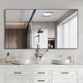 Black Bathroom Mirror for Wall, 30x50 Inch Rectangle Mirrors with Metal Frame, Modern Vanity Wall Mirror Decor for Bathroom Living Room, Entryway Hangs Horizontal or Vertical-Ruum Studio Home