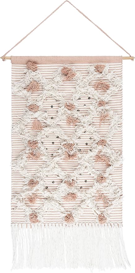 Mark&Day Wall Art, Unterweitersdorf Bohemian Farmhouse White Macrame Tapestry Wall Hanging for Living Room, Bedroom, Office or Kitchen (22"H x 14"W)-Ruum Studio Home