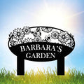 Custom Metal Garden Sign, Flower Sign with Stakes, Personalized Garden Decor for Outside, Garden Family Name Sign, Outdoor Steel Yard Sign, Large Patio Garden Sign Art, Housewarming Gift-Ruum Studio Home