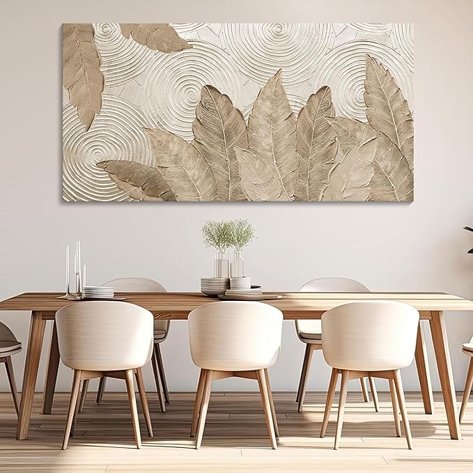 Minimalist & Modern Art for Bedroom Decor Framed Abstract Artwork for Walls Neutral & Contemporary Beige Wall art - Artwork for Living Room and Boho Style Large Abstract Wall Art 29×58IN-Ruum Studio Home