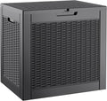 KAMABOKO 31 Gallon Outdoor Storage Box, Resin Deck Boxes Indoor and outdoor, Waterproof Storage Box Lockable Lid for Garden Tools, Package Delivery, Pool Supplies, Patio Cushions, Black-Ruum Studio Home