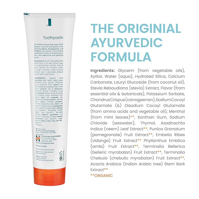 Himalaya Botanique Original Neem & Pomegranate Botanical Toothpaste, Fights Plaque, Brightens Teeth, Fluoride Free, No Artificial Flavors, SLS Free, Cruelty Free, Foaming, Mint Flavor, 5.29 Oz, 2 Pack-Ruum Studio Home