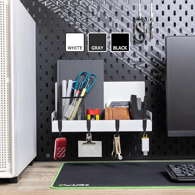 2-Pack Magnet Spice Rack For Refrigerator, White Magnetic Shelves for Classroom, 6" Deep Magnetic Shelf for Fridge Kitchen and Garage Tools Organizing, Heavy Duty 20LB Capacity-Ruum Studio Home