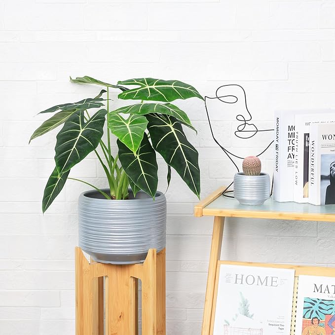 10 Inch Ceramic Plant Pot with Drainage – Large Flower Pot for Indoor Outdoor Plants, Modern Decorative Planter for Patio, Balcony, Garden, or Home Decor-Ruum Studio Home