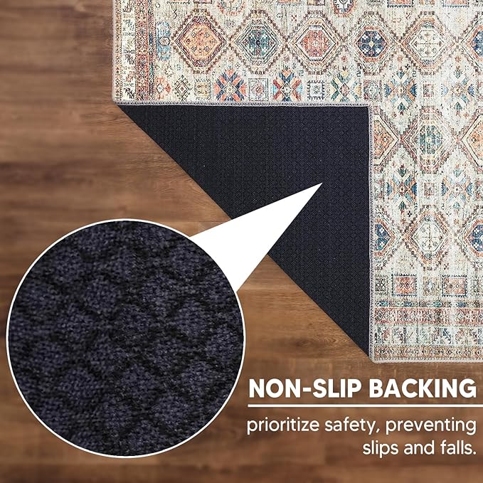 Keen Home Design 2x7 Rug - Machine Washable Runner Rug with Non-Slip Backing, Ideal for Hallway, Entryway, Kitchen, Laundry Room - Vintage, Easy Clean, Durable, Low Pile Rug - (2'6" x 7')-Ruum Studio Home