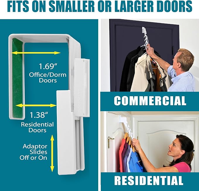 Wonder Hanger Over The Door 3-Pack Organizer for Clothes Hangers, Space-Saving Cascading Hanger Hooks, White-Ruum Studio Home