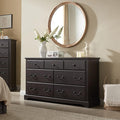 T4TREAM 7 Drawers Dresser Chests for Bedroom, Wood Vintage Chests of Drawers, Rustic Dressers Chset Organizer for Bedroom, Living Room, Hallway, Espresso-Ruum Studio Home