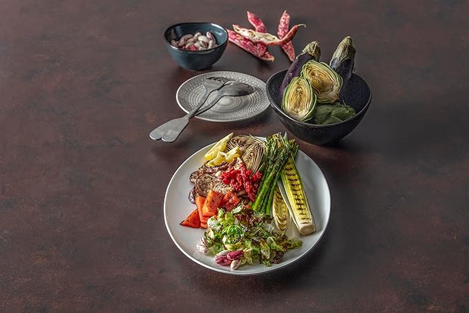 Fortessa Ashton 18/10 Stainless Steel, 2 Piece Serving Set, Antiqued Silver-Ruum Studio Home