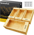 SpaceAid Bag Storage Organizer for Kitchen Drawer, Bamboo Organizer, Compatible with Gallon, Quart, Sandwich and Snack Variety Size Bag (4 Pack)-Ruum Studio Home