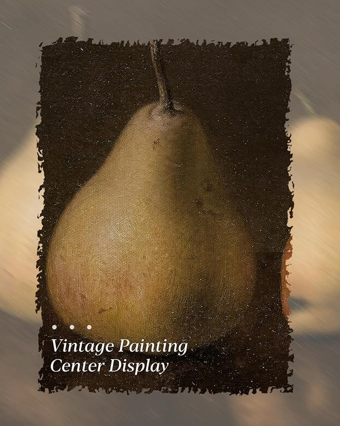 HUARCEY Gold Framed Vintage Wall Art for Living Room, Pear Fruits Painting Prints Shelf Decor for Kitchen, Aesthetic Bedroom Wall Art Decor, Christmas Gift for Friends or Family (Two Pears 16"x24")-Ruum Studio Home